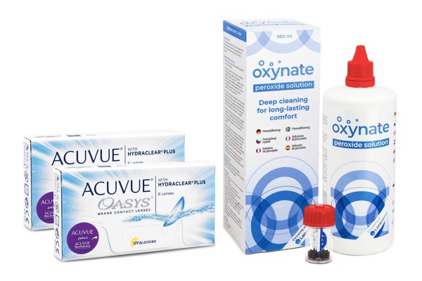 Acuvue Oasys (12 šošoviek) + Oxynate Peroxide 380 ml s puzdrom