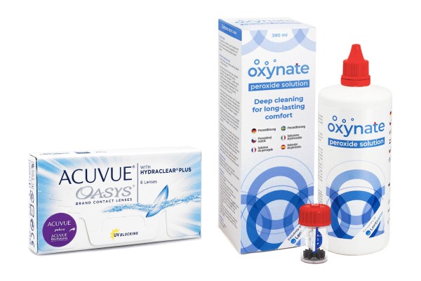 Acuvue Oasys (6 šošoviek) + Oxynate Peroxide 380 ml s puzdrom