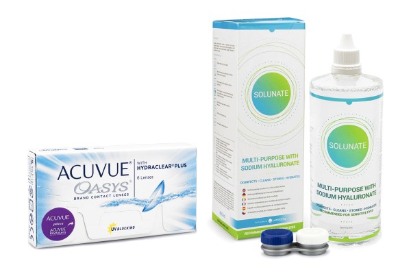 Acuvue Oasys (6 šošoviek) + Solunate Multi-Purpose 400 ml s puzdrom