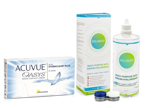 Acuvue Oasys (6 šošoviek) + Solunate Multi-Purpose 400 ml s puzdrom