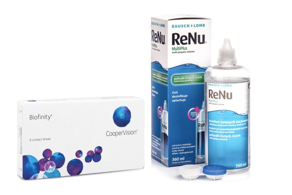 Biofinity (6 šošoviek) + ReNu MultiPlus 360 ml s puzdrom