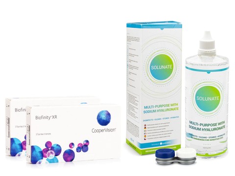 Biofinity XR CooperVision (6 šošoviek) + Solunate Multi-Purpose 400 ml s puzdrom