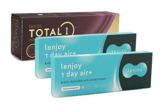 DAILIES Total 1 (30 šošoviek) + Lenjoy 1 Day Air+ (10 šošoviek)